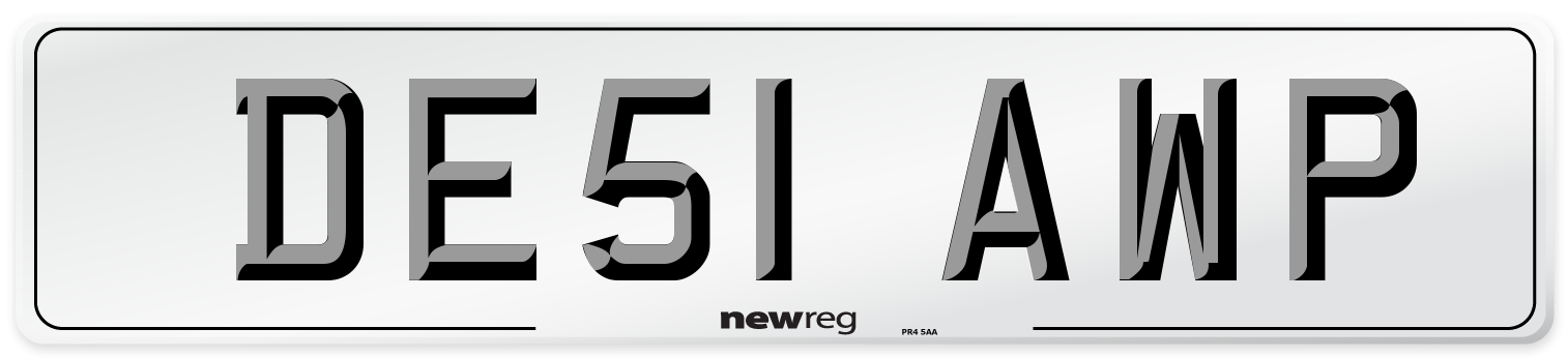 DE51 AWP Number Plate from New Reg